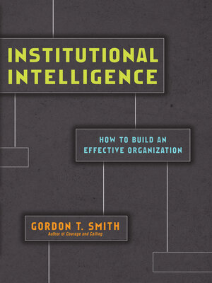 cover image of Institutional Intelligence